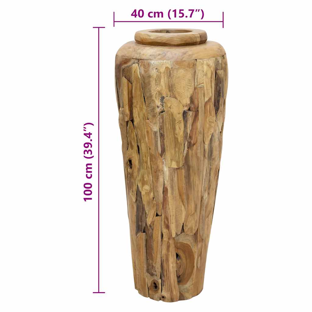 Deko-Vase 40 x 100 cm Massivholz Teak
