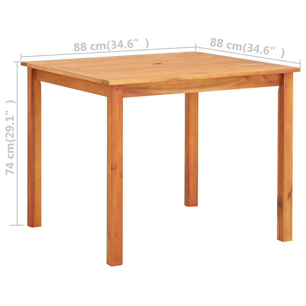 Gartentisch 88x88x74 cm Massivholz Akazie