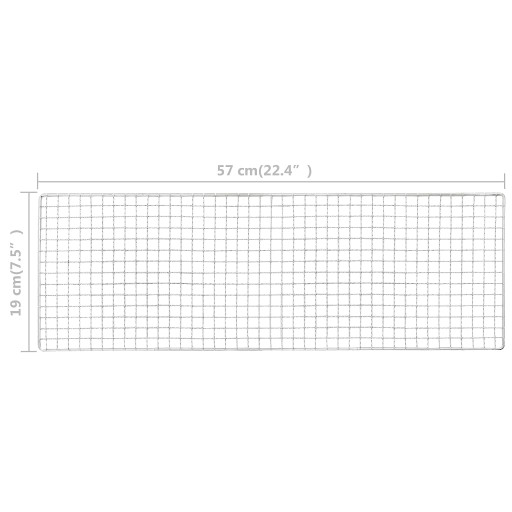 Grill de camping portable en acier 60×22,5×33 cm