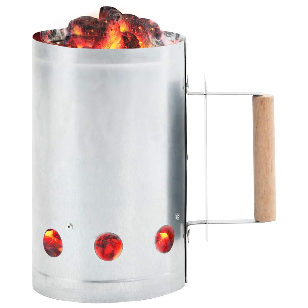 Chimney starter for charcoal grill Galvanized steel