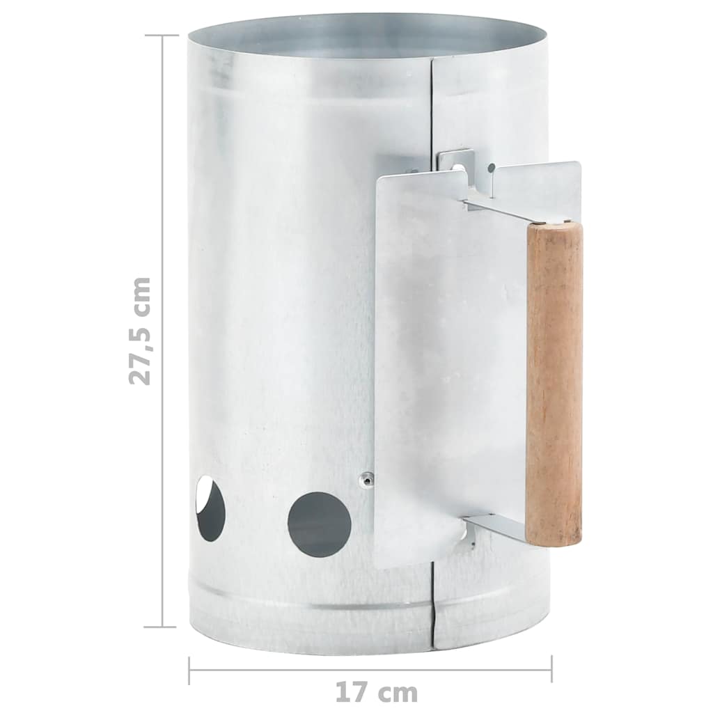 Chimney starter for charcoal grill Galvanized steel