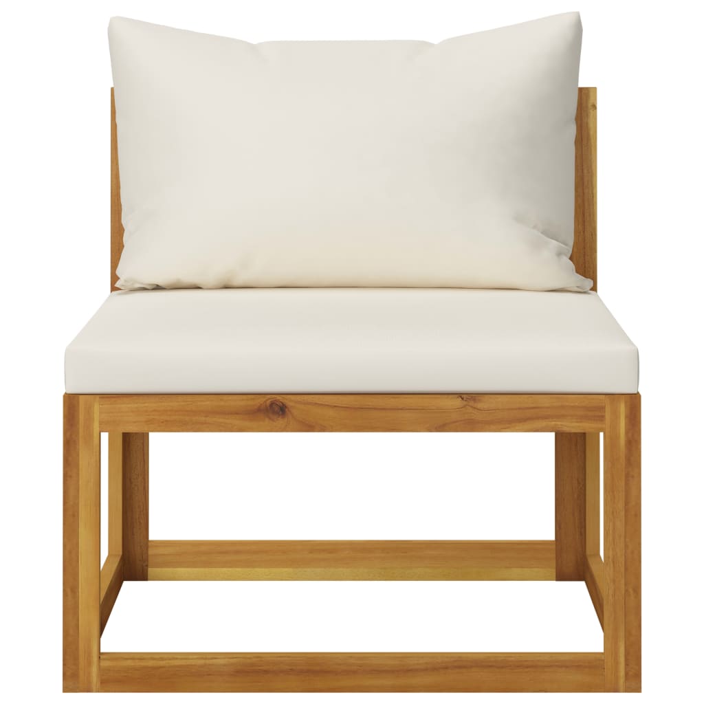 6-tlg. Garten-Lounge-Set mit Auflagen Massivholz Akazie
