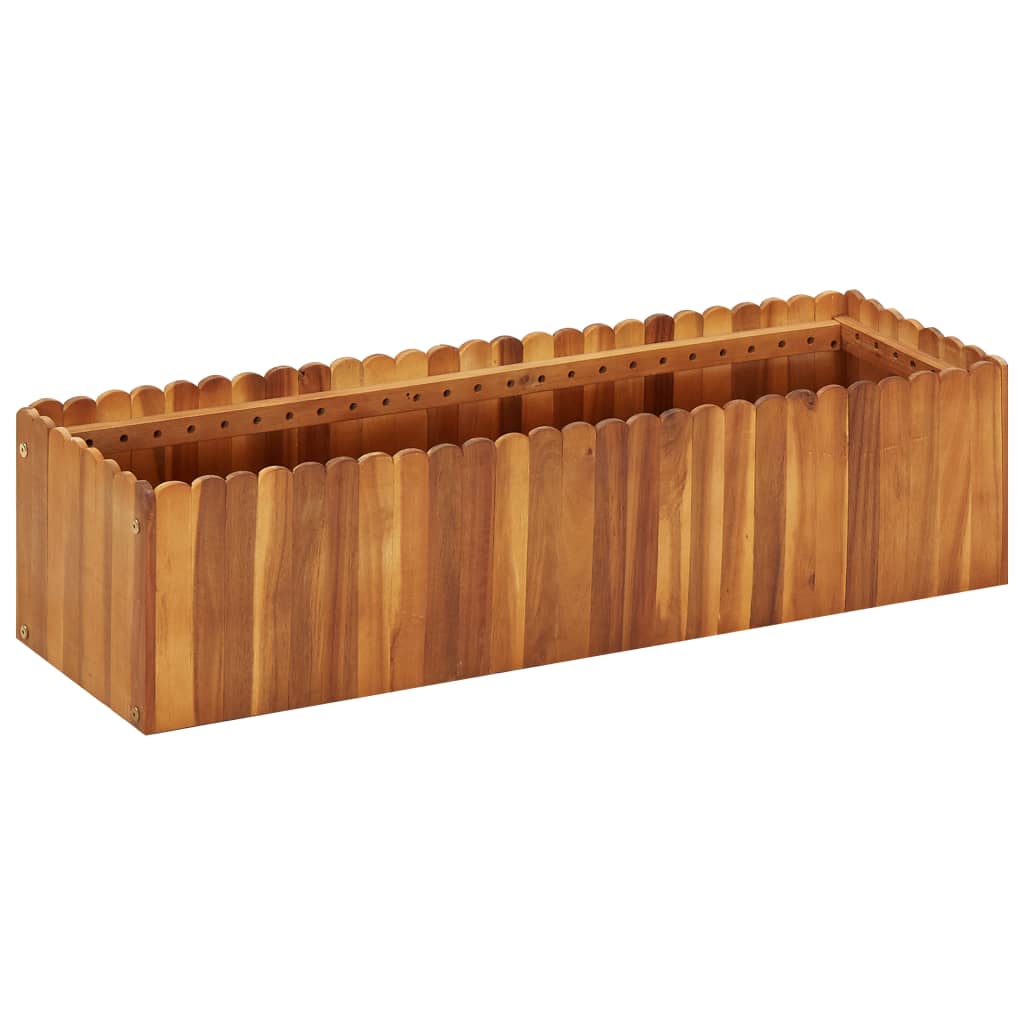 Garden raised bed 100 x 30 x 25 cm solid acacia wood