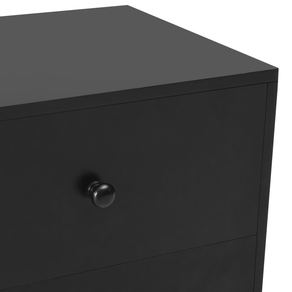 Tables de chevet, lot de 2, noir, 40 x 30 x 50 cm, pin massif