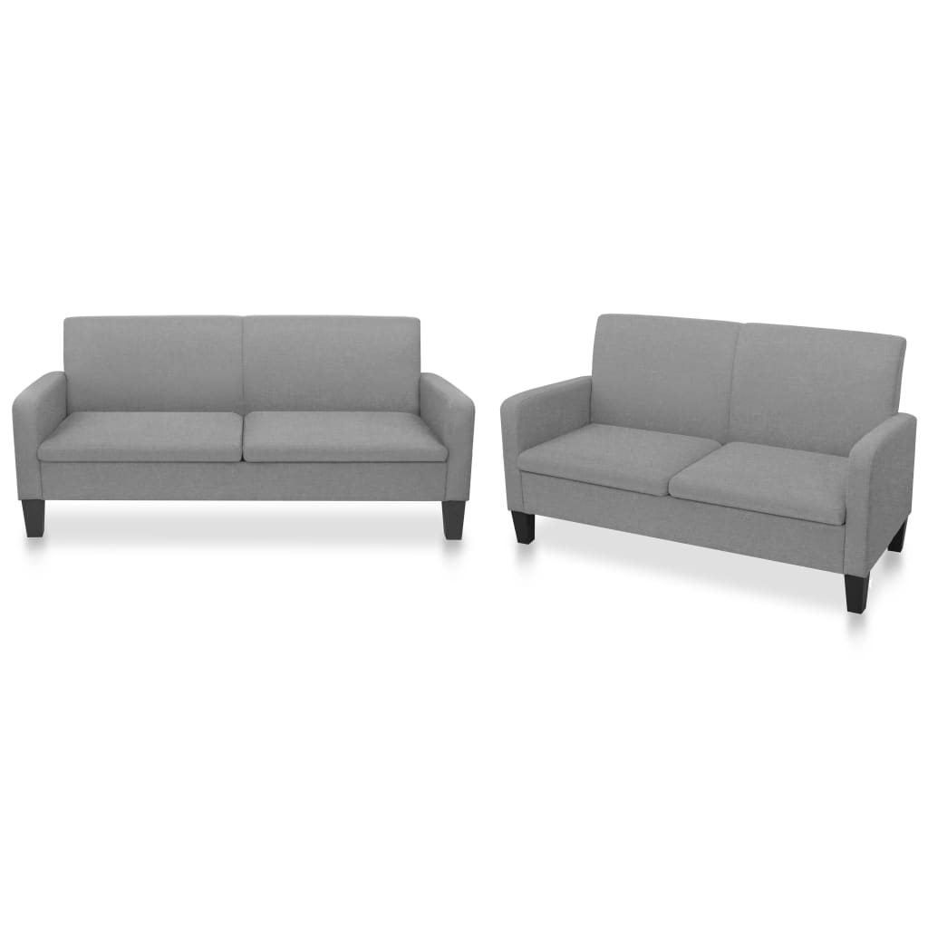 Ensemble de canapé 2 pièces en tissu gris clair