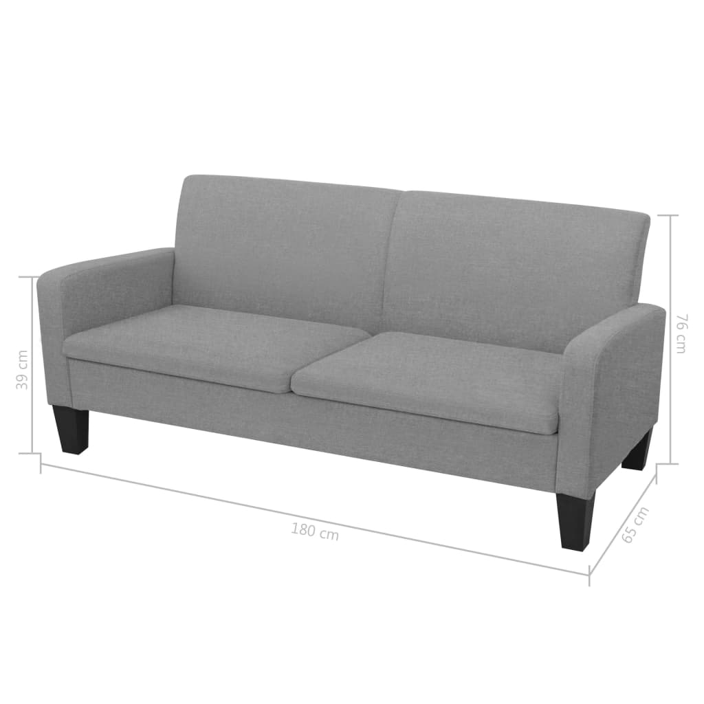 Ensemble de canapé 2 pièces en tissu gris clair