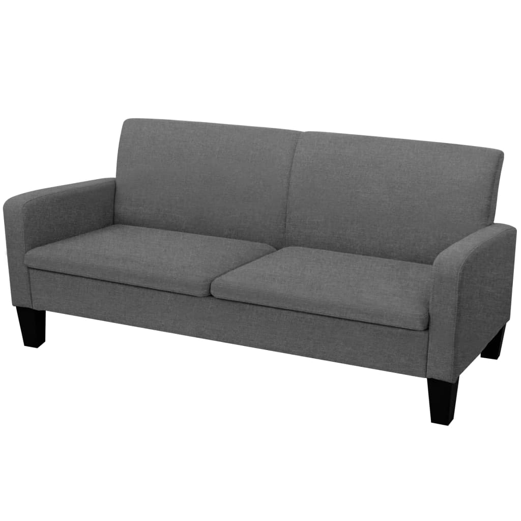 Ensemble de canapé 2 pièces en tissu gris foncé