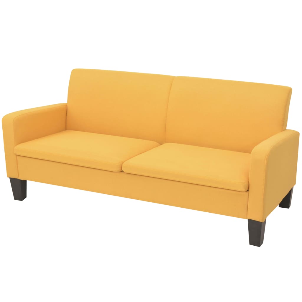 Ensemble de canapé 2 pièces en tissu jaune