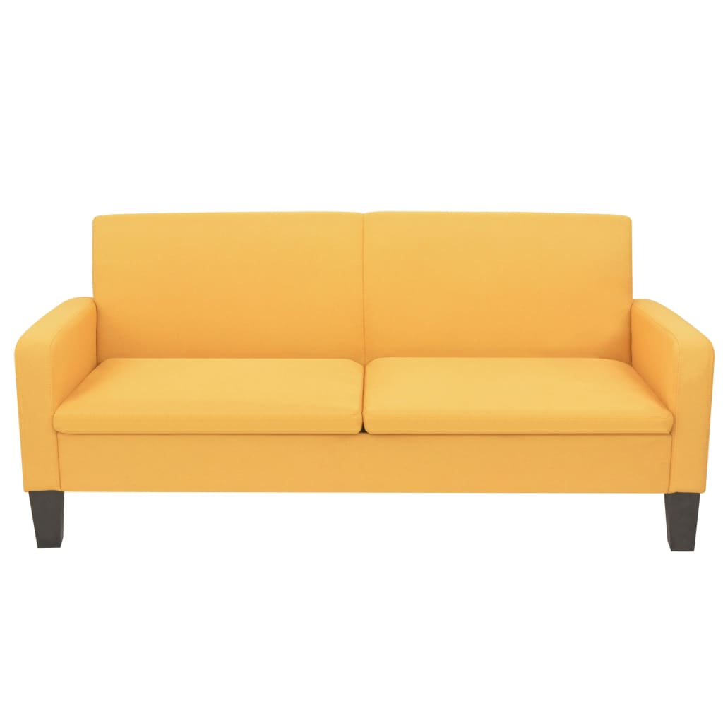 Ensemble de canapé 2 pièces en tissu jaune