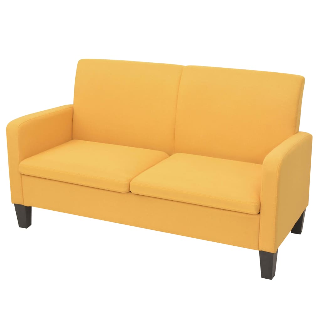 Ensemble de canapé 2 pièces en tissu jaune