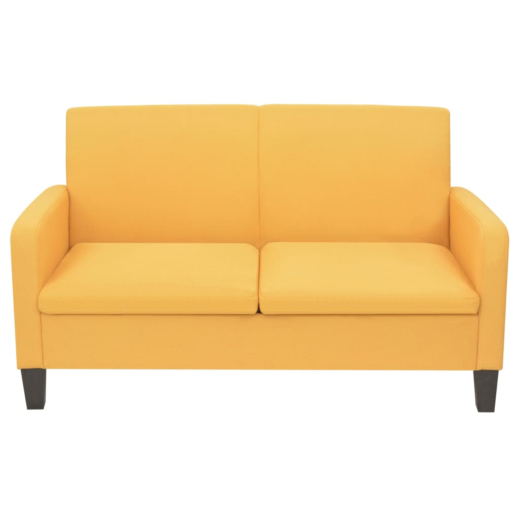 Ensemble de canapé 2 pièces en tissu jaune