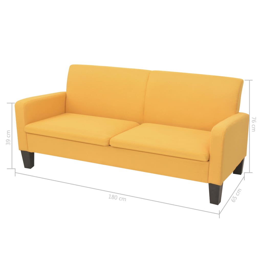 Ensemble de canapé 2 pièces en tissu jaune