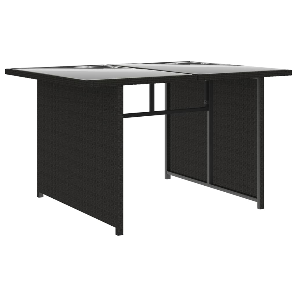 10 pièces. Salon de jardin avec coussins poly rotin noir