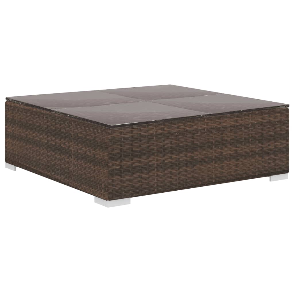 6-tlg. Garten-Lounge-Set mit Auflagen Poly Rattan Braun
