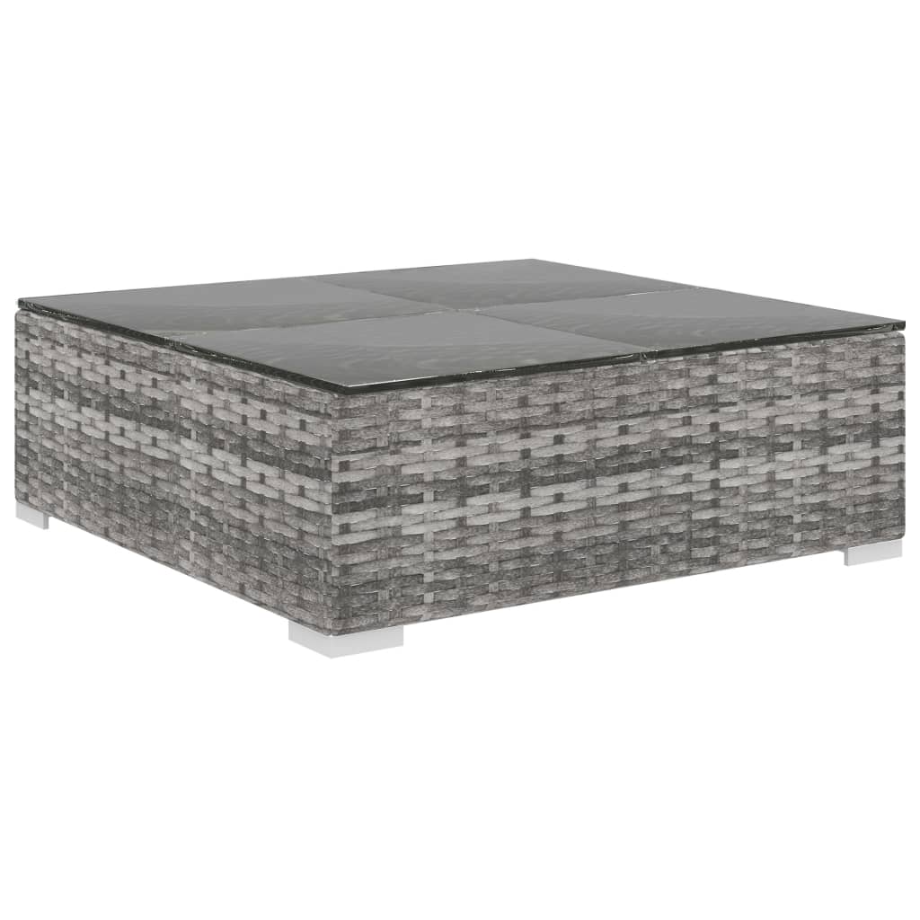 6-tlg. Garten-Lounge-Set mit Auflagen Poly Rattan Grau