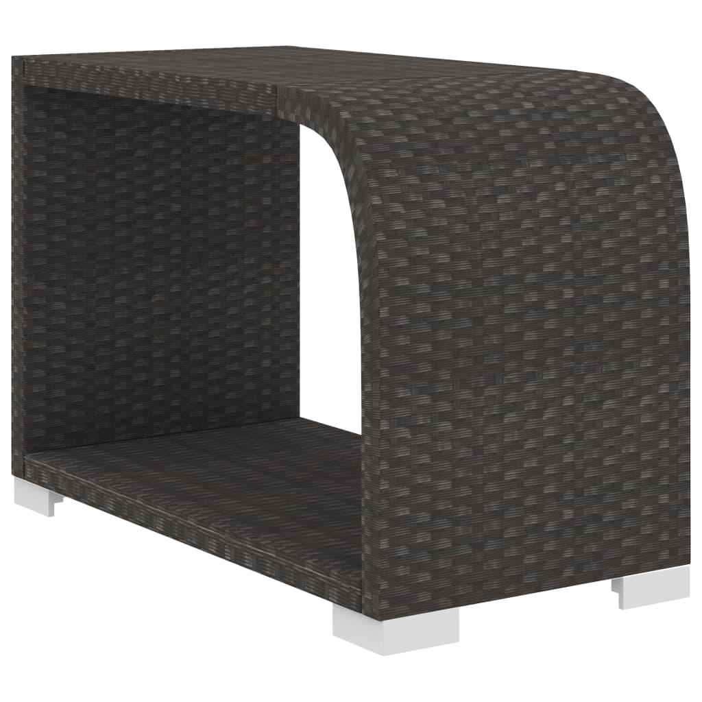 10 pièces. Salon de jardin avec coussins poly rotin noir