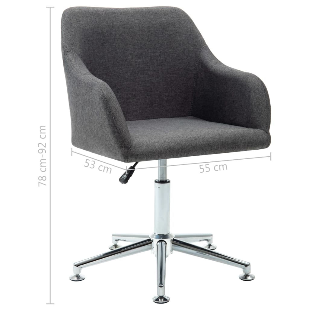Office chair swivel dark grey fabric