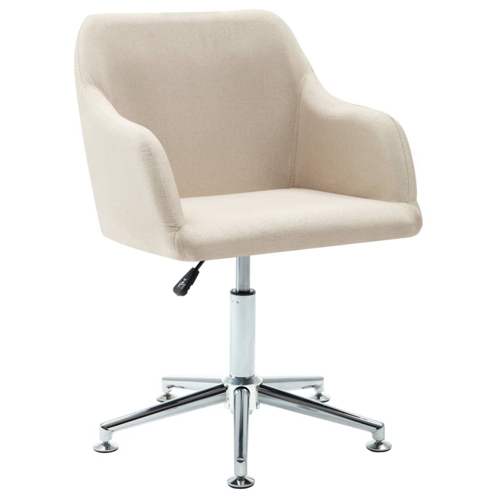 Office chair swivel cream white fabric