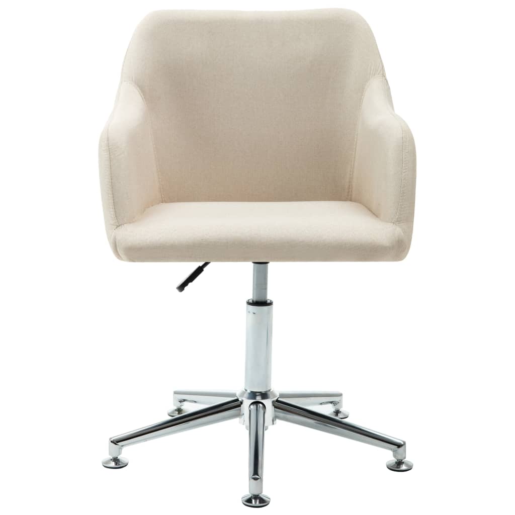 Office chair swivel cream white fabric