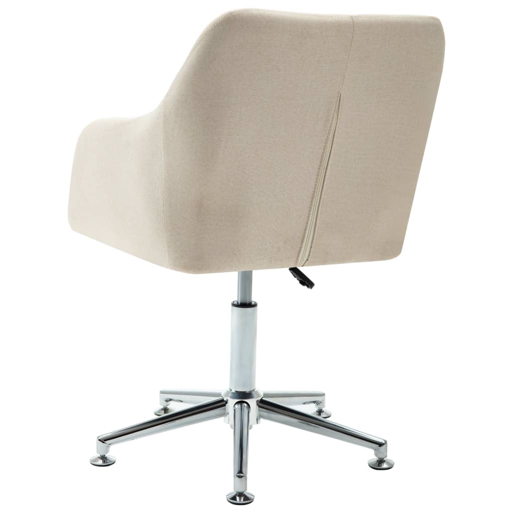 Office chair swivel cream white fabric