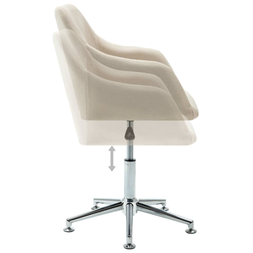 Office chair swivel cream white fabric