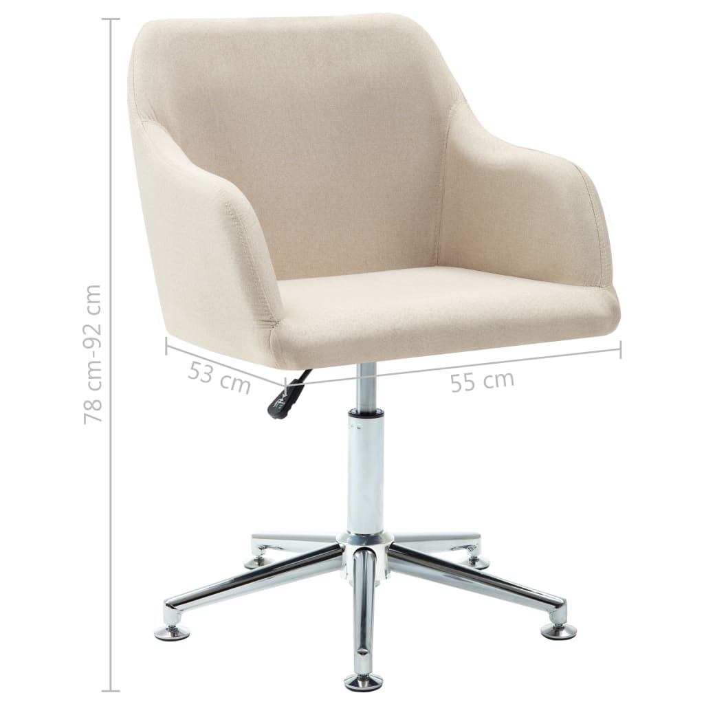 Office chair swivel cream white fabric