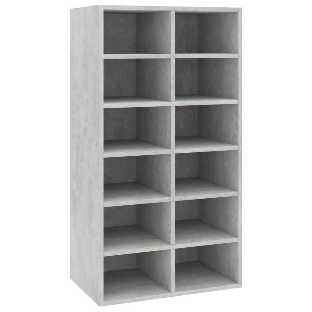 Étagère à chaussures gris béton 54x34x100,5 cm en bois