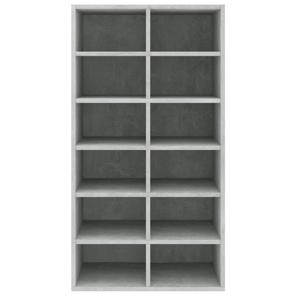 Étagère à chaussures gris béton 54x34x100,5 cm en bois