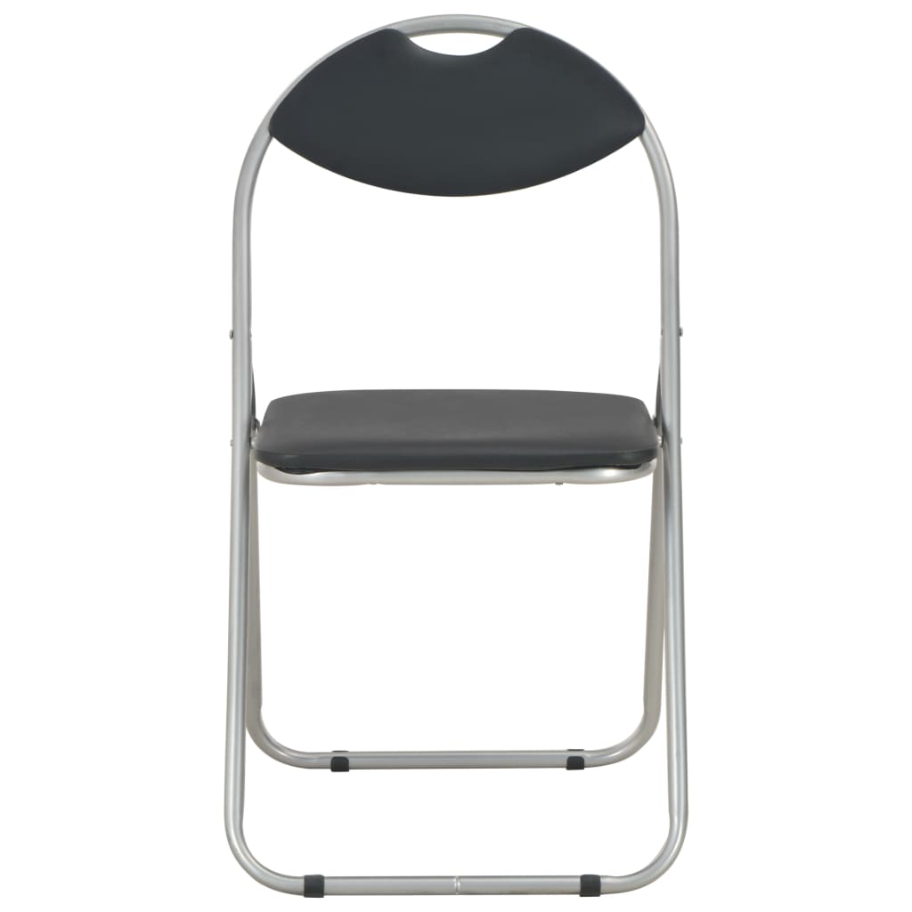 Folding dining chairs 6 pcs. Black faux leather
