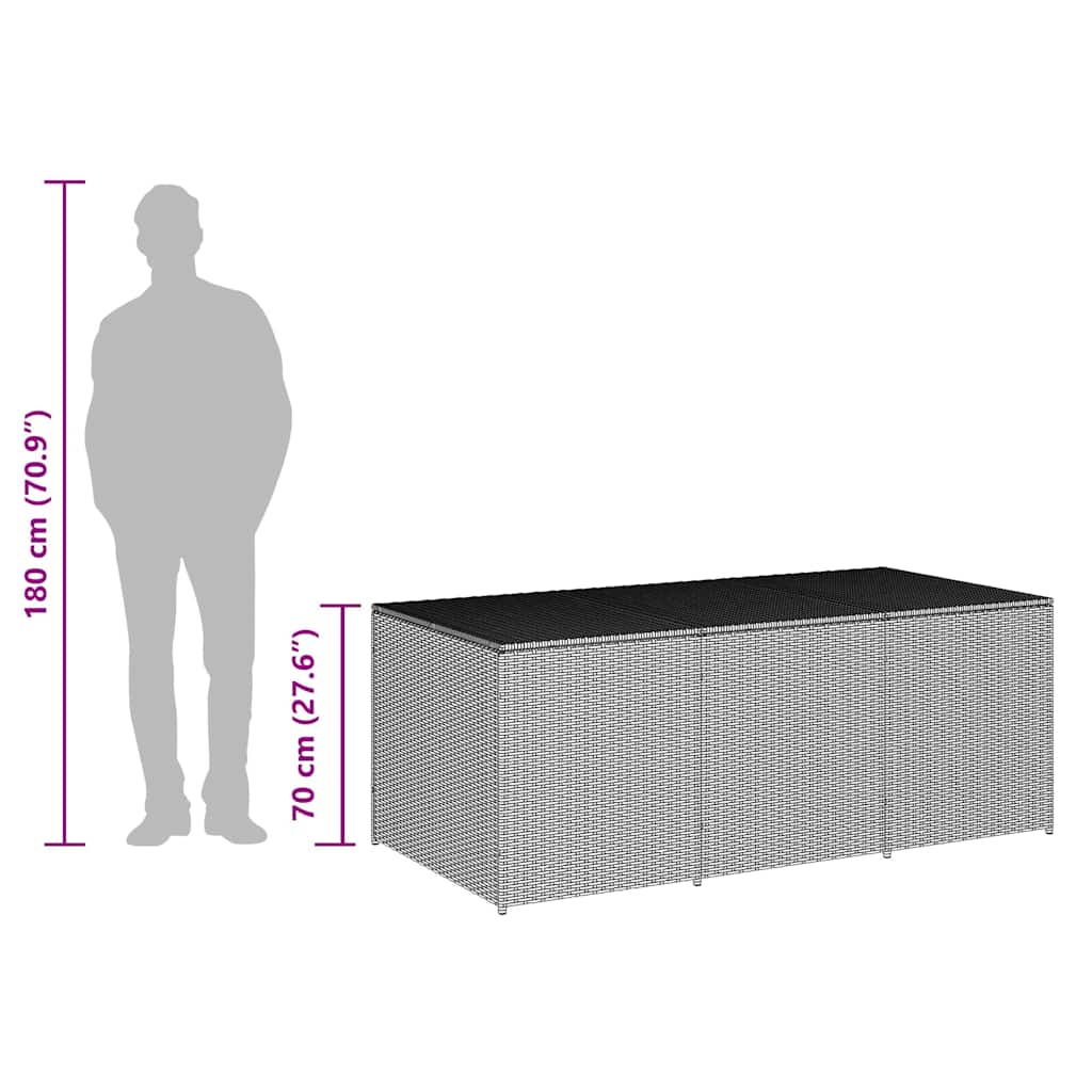 Gartenbox Poly Rattan 180x90x70 cm Braun