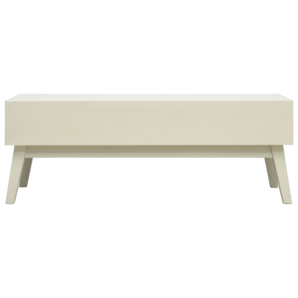 Table basse avec 2 tiroirs sculptés gris 110x50x40 cm bois