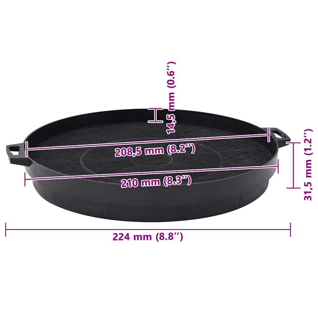 Kohlefilter für Dunstabzugshaube 2 Stk. 210 mm
