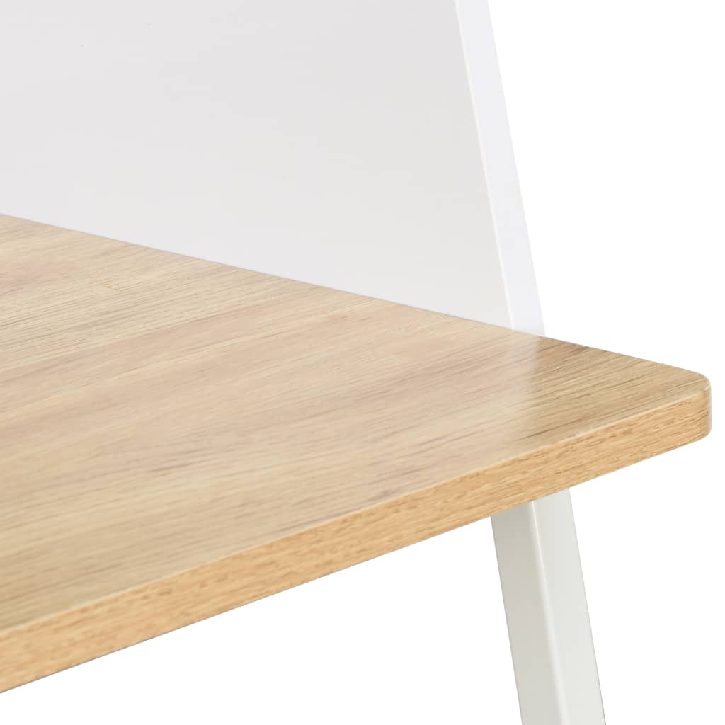 Bureau blanc et chêne 90x60x88 cm