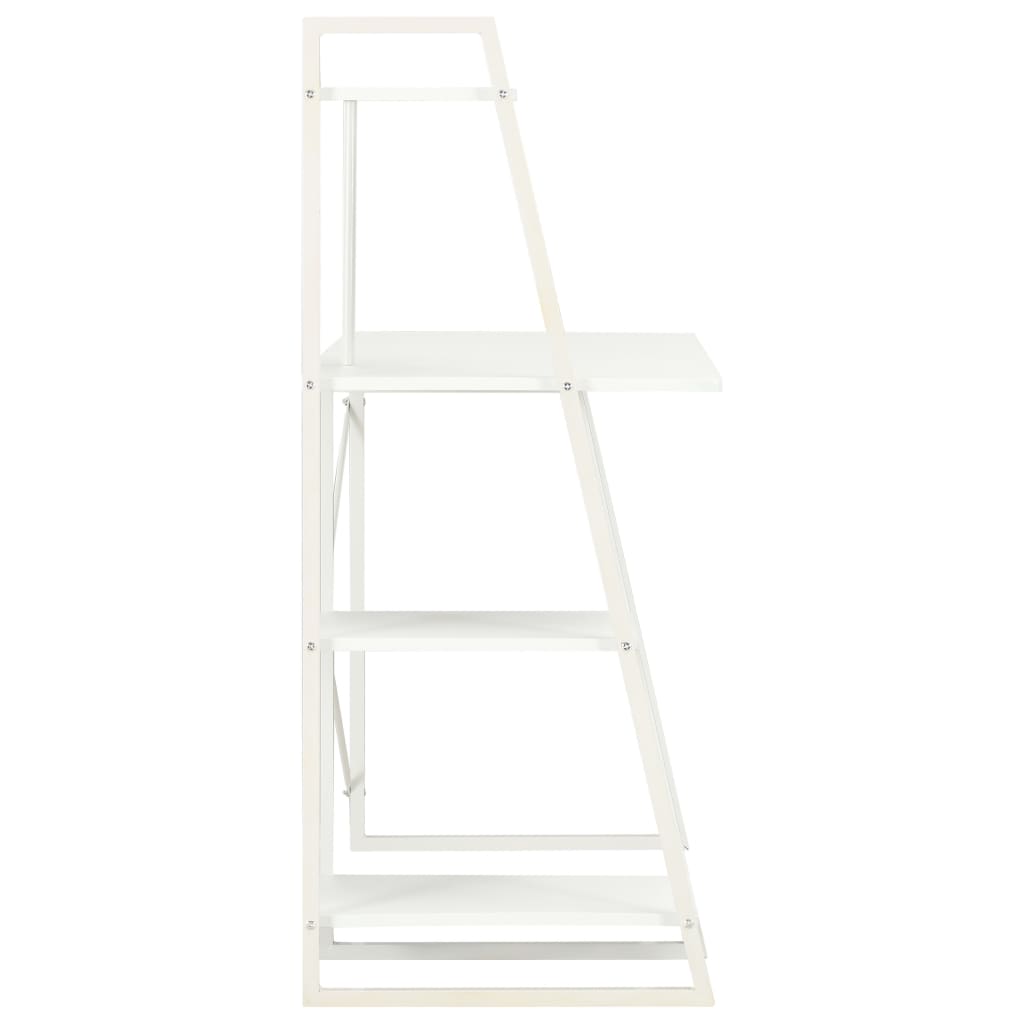 Bureau avec étagère blanc 102×50×117 cm
