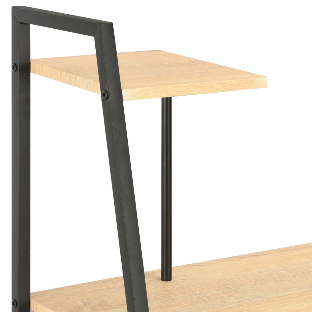 Bureau avec étagère noir et chêne 102×50×117 cm