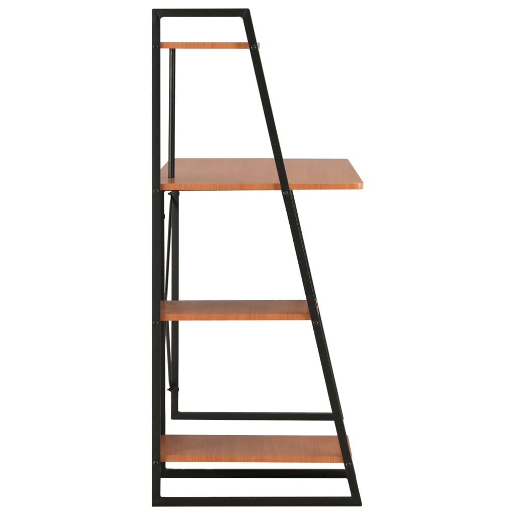 Bureau avec étagère noir et chêne 102×50×117 cm