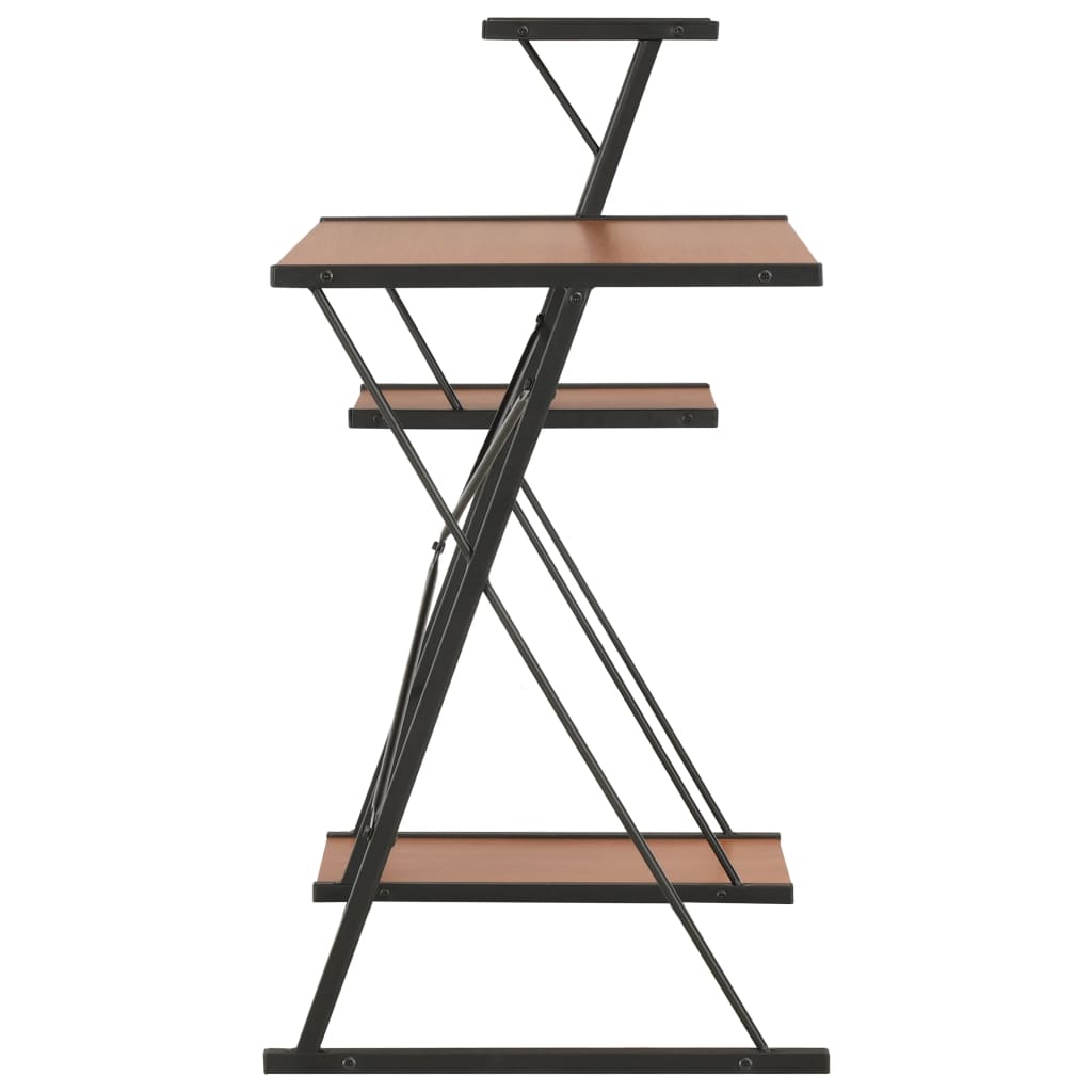 Desk with shelf black and brown 116×50×93 cm