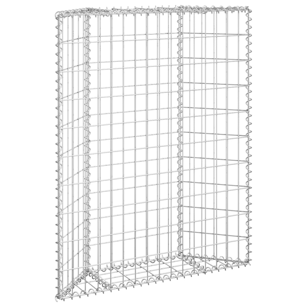 Jardinière surélevée en gabion de forme trapézoïdale en acier galvanisé 80x20x100 cm
