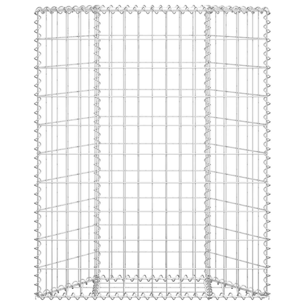 Jardinière surélevée en gabion de forme trapézoïdale en acier galvanisé 80x20x100 cm