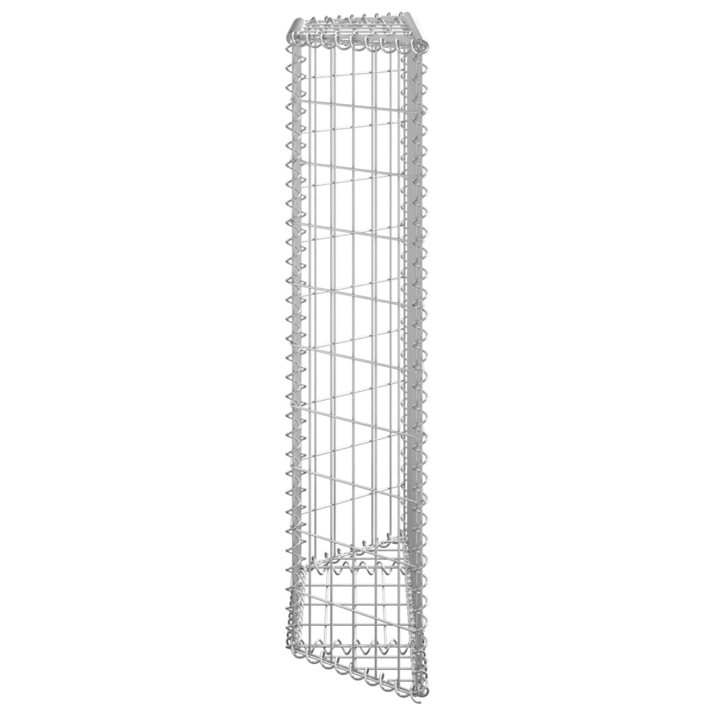Jardinière surélevée en gabion de forme trapézoïdale en acier galvanisé 80x20x100 cm