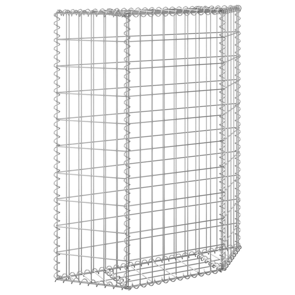 Jardinière surélevée en gabion de forme trapézoïdale en acier galvanisé 80x20x100 cm