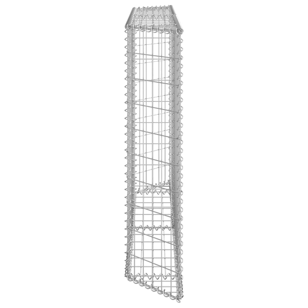 Jardinière surélevée en gabion de forme trapézoïdale en acier galvanisé 150x20x100 cm