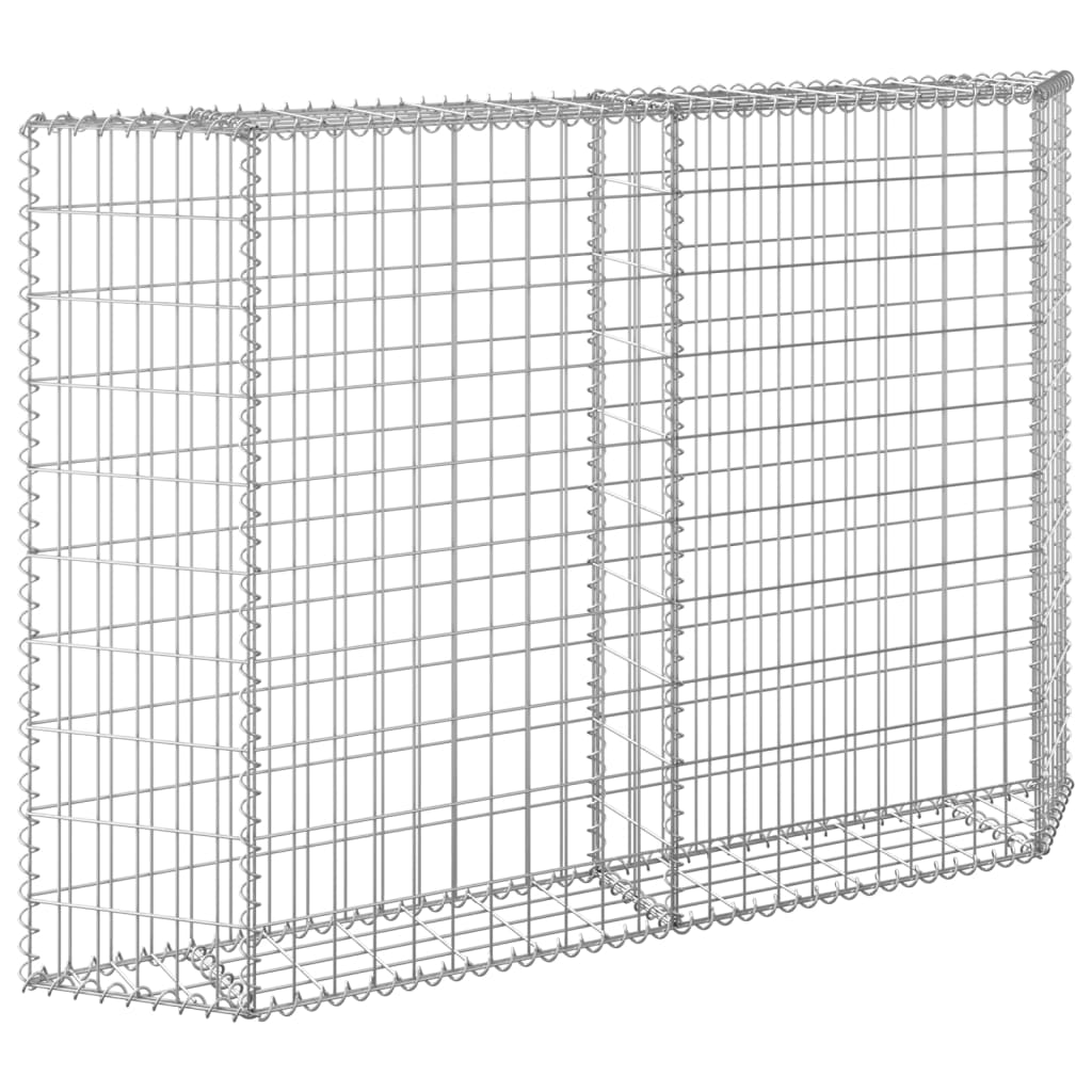 Jardinière surélevée en gabion de forme trapézoïdale en acier galvanisé 150x20x100 cm
