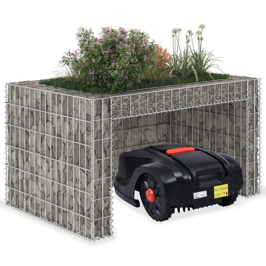 Garage pour tondeuse à gazon avec plate-bande surélevée 110x80x60 cm en fil d'acier