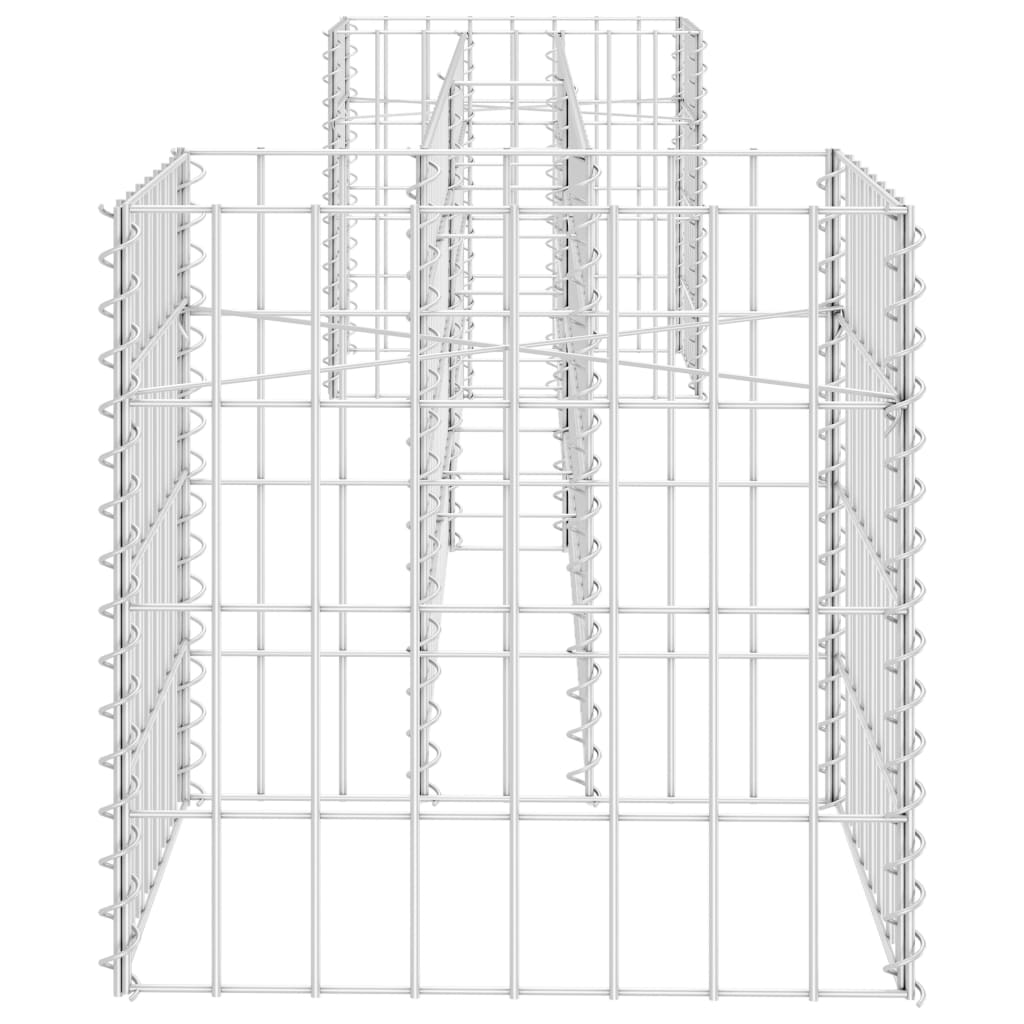 Panier à jardinière en gabion en forme de H en fil d'acier 260x40x40 cm