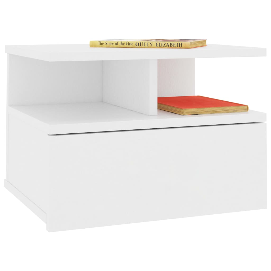 Tables de chevet suspendues 2 pcs. Blanc 40 x 31 x 27 cm en bois