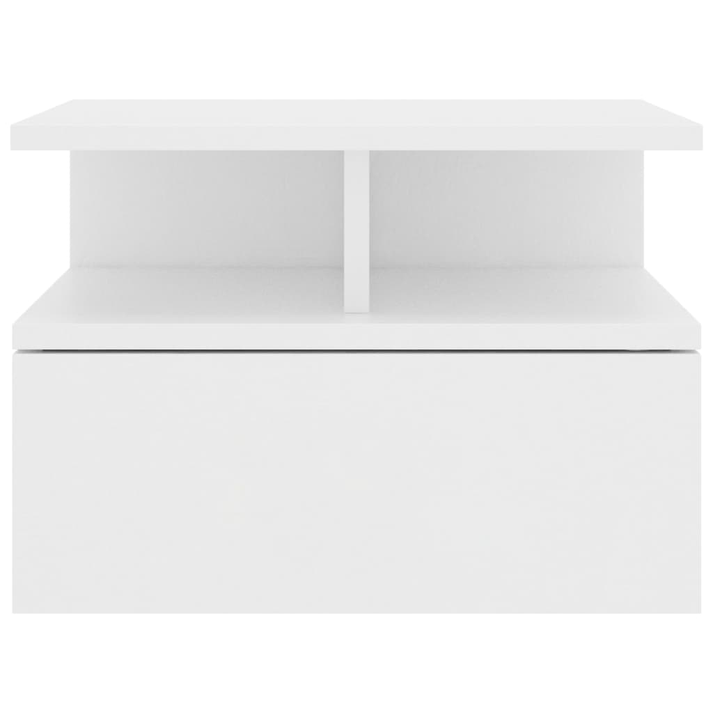 Tables de chevet suspendues 2 pcs. Blanc 40 x 31 x 27 cm en bois
