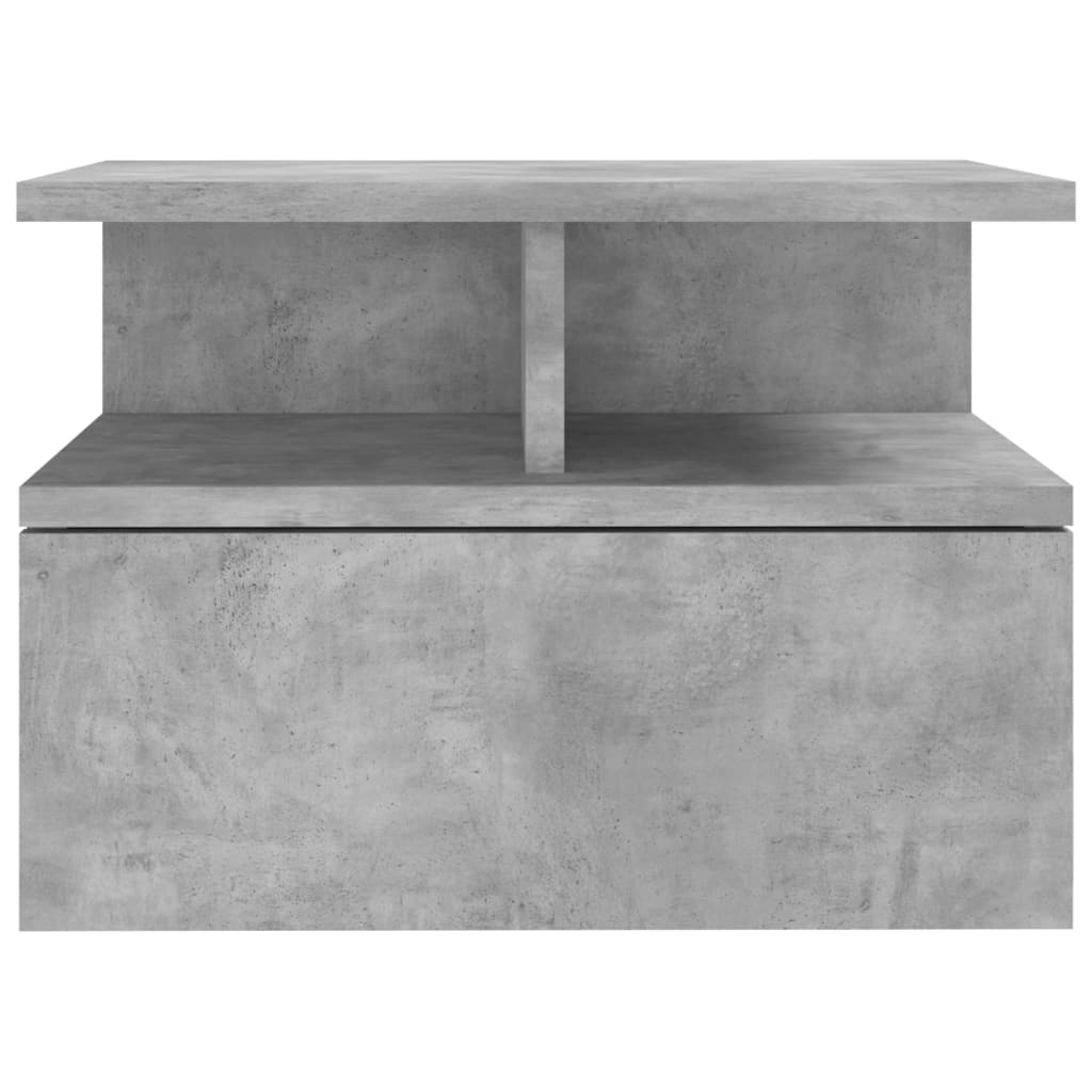 Tables de chevet suspendues 2 pcs. béton gris 40x31x27cm matériau bois