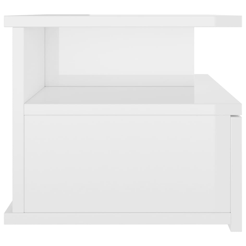 Tables de chevet suspendues 2 pcs. blanc brillant 40x31x27 cm