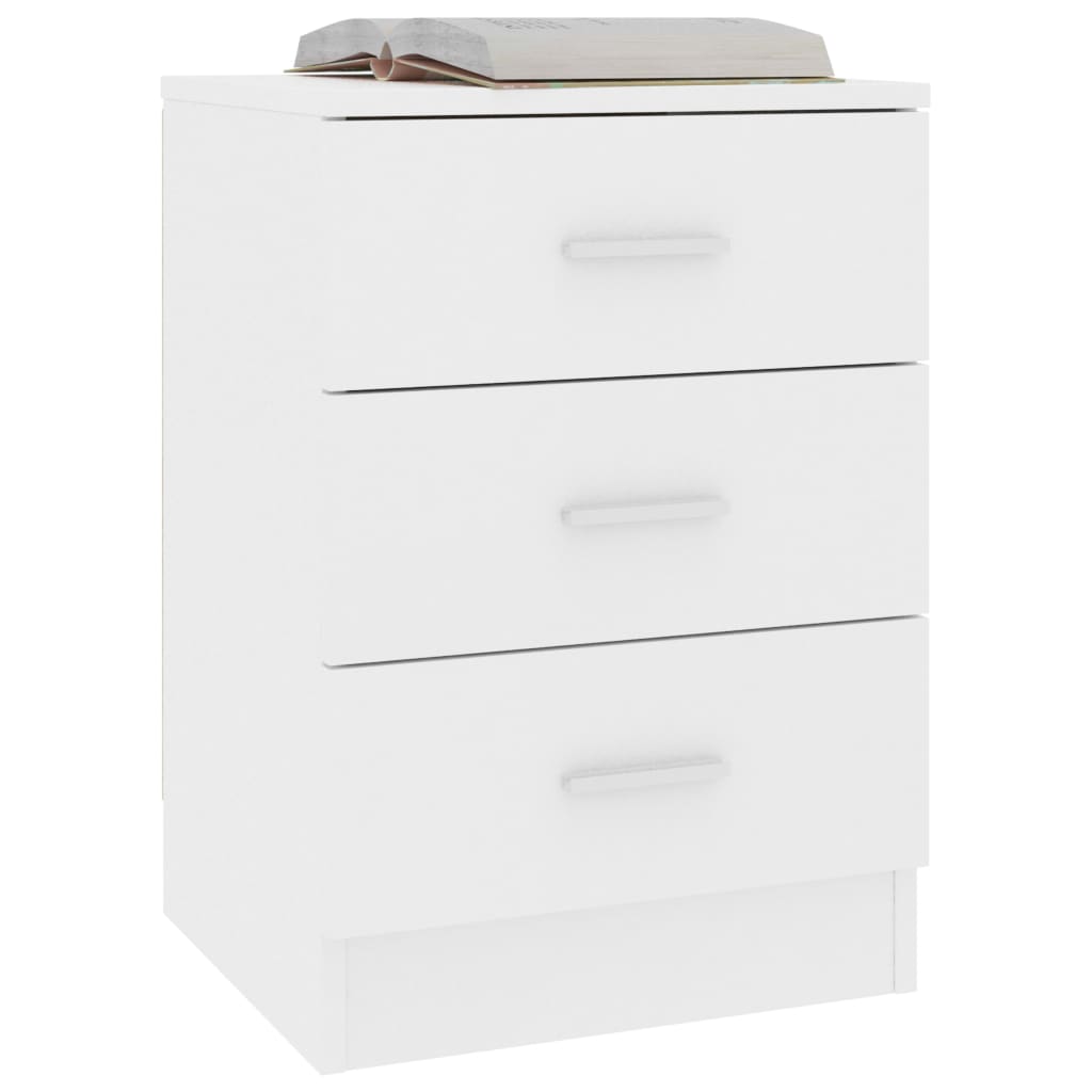 Bedside Table White 38x35x56 cm Wood Material
